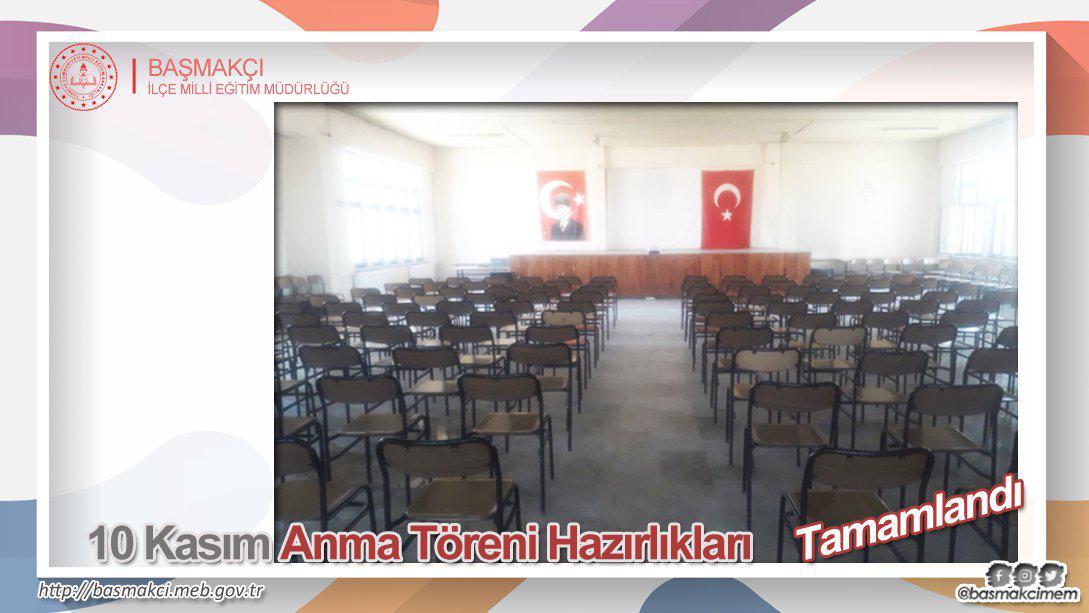 10 Kasım Atatürk'ü Anma Töreni Hazırlıkları Tamamlandı